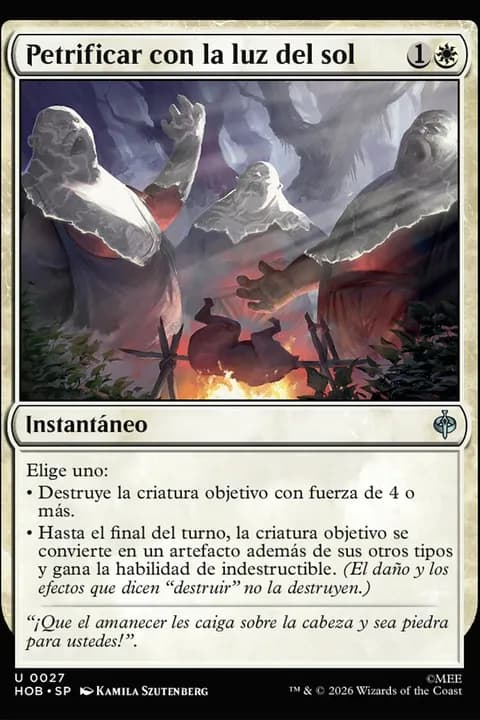 Petrificar con la luz del sol